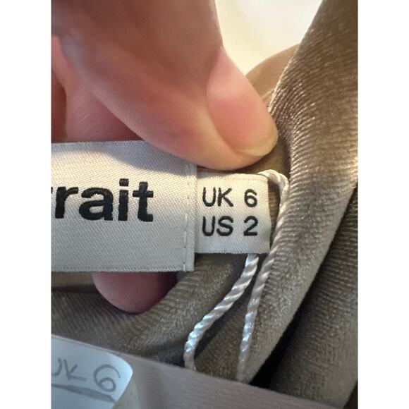 Self-Portrait Velvet Devore Wrap Dress NWT Champagne Grey Size 2 - Picture 6 of 13